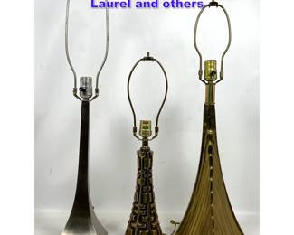 Lot 1069 3 Pc Mid Century Table Lamp Lot Laurel and others