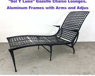 Lot 628 BROWN JORDAN by DAN JOHNSON Sol Y Luna Gazelle Chaise Lounges. Aluminum Frames with Arms and Adjus