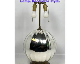 Lot 680 Mid Century Mercury Glass Table Lamp. Decorator style.