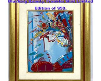 Lot 765 Peter Max Porcelain Plaque. Blushing Beauty. Franklin Mint Limited Edition of 950. 
