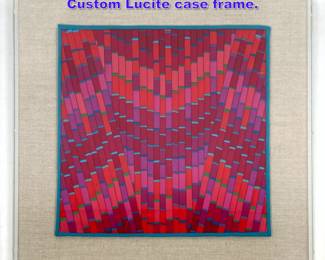 Lot 867 Judith Larzelere Fiber Artist Panel in Custom Lucite case frame. 