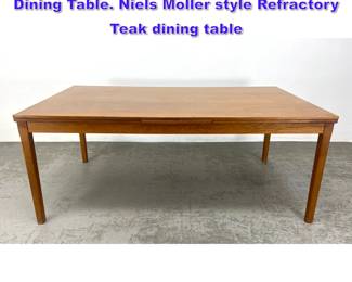 Lot 917 Danish Modern Teak Refractory Dining Table. Niels Moller style Refractory Teak dining table