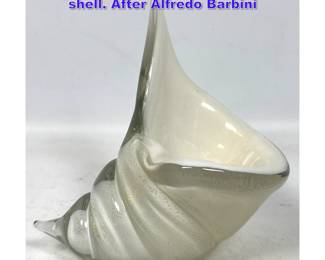 Lot 792 Mid Century Murano glass conch shell. After Alfredo Barbini