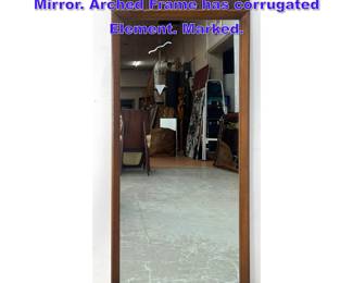 Lot 1039 LANE American Modern Wall Mirror. Arched Frame has corrugated Element. Marked. 