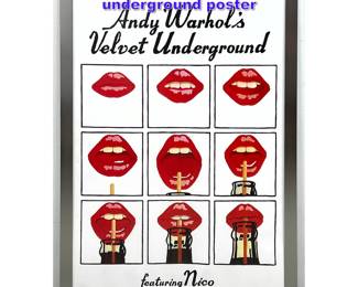 Lot 825 Andy Warhol velvet underground poster
