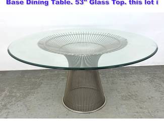 Lot 621 WARREN PLATNER Chrome Rod Base Dining Table. 53 Glass Top. this lot i 