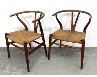 Lot 1126 Pair Hans Wegner Wishbone Chairs. 