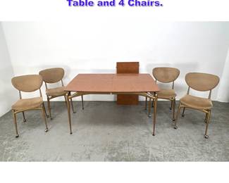 Lot 1107 Mid Century Modern Dining set. Table and 4 Chairs. 