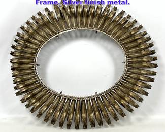 Lot 912 Decorative Italian Iron Style Mirror Frame. Silver finish metal. 