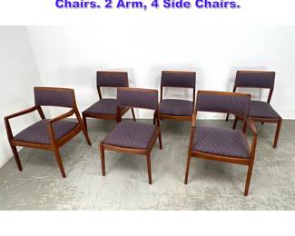 Lot 655 Set 6 JENS RISOM Playboy Dining Chairs. 2 Arm, 4 Side Chairs. 