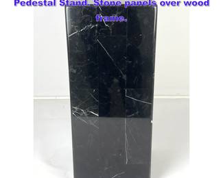 Lot 726 Marble tessellated stone Column Pedestal Stand. Stone panels over wood frame.