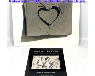 Lot 847 2pcs Naomi Savage. Signed Print Valentine 1981 and Gallery Brochure. 