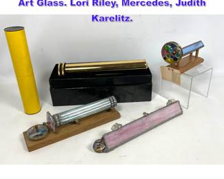 Lot 857 5pcs Custom Design Kaleidoscopes. Art Glass. Lori Riley, Mercedes, Judith Karelitz. 
