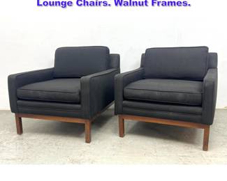 Lot 614 Pr Florence Knoll Attributed Club Lounge Chairs. Walnut Frames. 