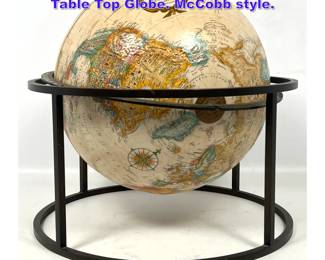 Lot 659 Mid Century Modern Bronze Frame Table Top Globe. McCobb style. 