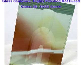 Lot 858 JIRI KAREL Studio Hand Crafted Art Glass Sculpture. Highly Polished Hot Fused Glass. B. 1952 Czech