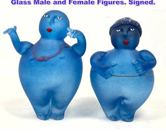Lot 754 Giampaolo Amoruso Studio Art Glass Male and Female Figures. Signed. 