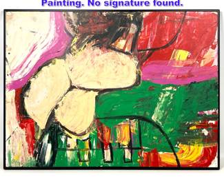 Lot 827 Colorful Abstract Modernist Painting. No signature found. 