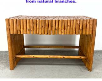 Lot 1022 Rustic Branch Log Table. Formed from natural branches. 