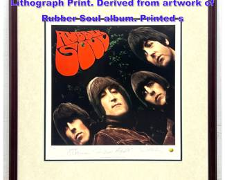 Lot 975 Beatles Rubber Soul Ltd Edit Lithograph Print. Derived from artwork of Rubber Soul album. Printed s
