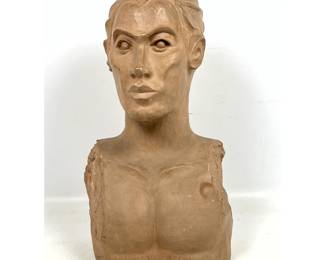 Lot 921 Tom Brown Pottery Bust sculpture. 