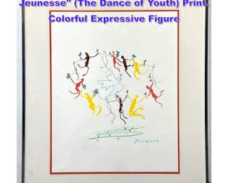 Lot 946 After Pablo Picasso Le Ronde de la Jeunesse The Dance of Youth Print. Colorful Expressive Figure