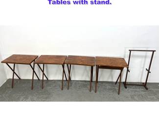Lot 902 Mid Century Modern Collapsable TV Tables with stand. 