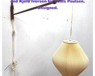Lot 734 Teak Wall lamp by A. Bank Jensen and Kjeld Iversen for Louis Poulsen. Unsigned.