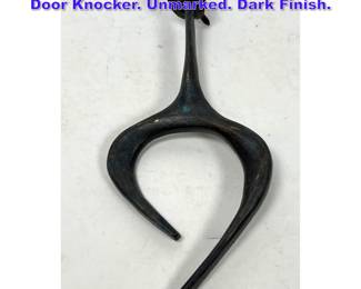 Lot 656 After Paul Evans Bronze Modernist Door Knocker. Unmarked. Dark Finish.