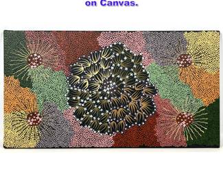 Lot 884 Bush Myths Aboriginal Art Painting on Canvas. 