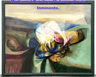 Lot 1063 GISELA BALLESTEROS Abstract Modernist Painting. Metamorphosis Inminente. 