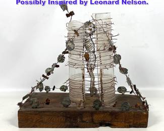 Lot 806 Glass and metal wire Sculpture. Possibly Inspired by Leonard Nelson.