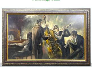 Lot 1411 Si Bossiek Oil on board Painting. Jazz