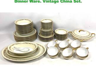 Lot 1728 NORITAKE Gold Leaf and Berries Dinner Ware. Vintage China Set. 