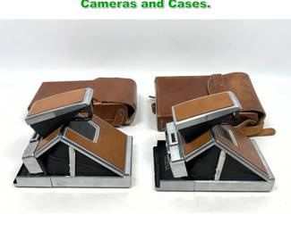 Lot 1526 2pc POLAROID SX70 Land Cameras and Cases. 