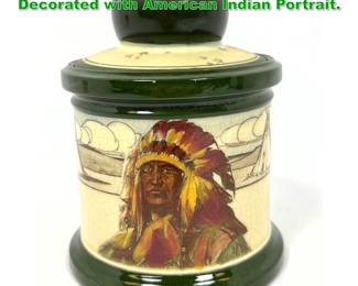 Lot 1390 Royal Doulton Tobacco Jar Decorated with American Indian Portrait. 
