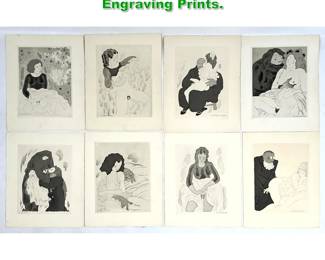Lot 1485 8pcs Charles Martin Erotica Engraving Prints. 
