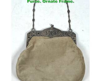 Lot 1324 Peruzzi Style Sterling Handled Purse. Ornate Frame. 