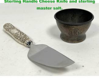 Lot 1307 2pcs Sterling. Tiffany and Co. Sterling Handle Cheese Knife and sterling master salt. 