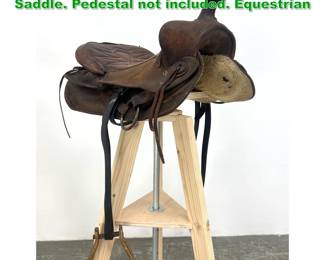 Lot 1591 Western Cowboy Horse Riding Saddle. Pedestal not included. Equestrian