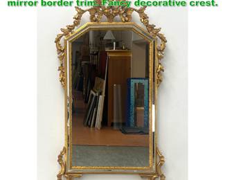 Lot 1580 Ornate Decorative Gilt Mirror. Thin mirror border trim. Fancy decorative crest. 