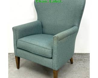 Lot 1527 BASSETT Wide Flared Back Lounge Chair. Label. 