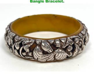 Lot 1331 Silver over Bakelite Bangle Bracelet. 