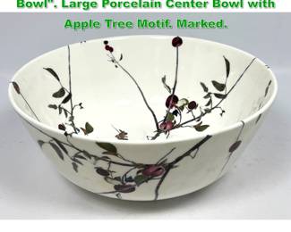 Lot 1393 ROYAL DOULTON The Wyeth Bowl. Large Porcelain Center Bowl with Apple Tree Motif. Marked. 