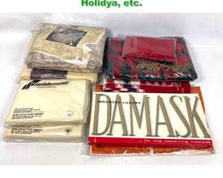 Lot 1623 Vintage Linens, Imported Damask. Holidya, etc.