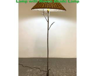Lot 1522 Decorative Metal Tree Form Floor Lamp with Woven Shade Lamp