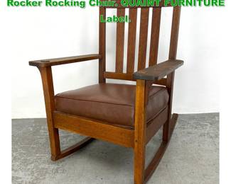 Lot 1582 STICKLEY BROS Mission Oak Rocker Rocking Chair. QUAINT FURNITURE Label. 