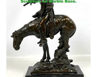 Lot 1508 Copper Clad End of The Trail Sculpture on Marble Base. 