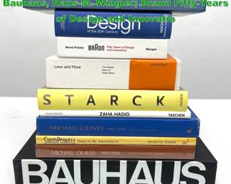 Lot 1710 10pc book lot BAUHAUS Starck. Bauhaus, Hans M. Wingler Braun Fifty Years of Design and Innovatio