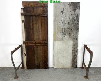 Lot 1659 Unassembled Industrial Work Table Iron Base. 